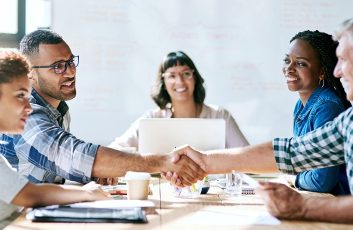 Shot of a team of entrepreneurs collaborating in a modern office.